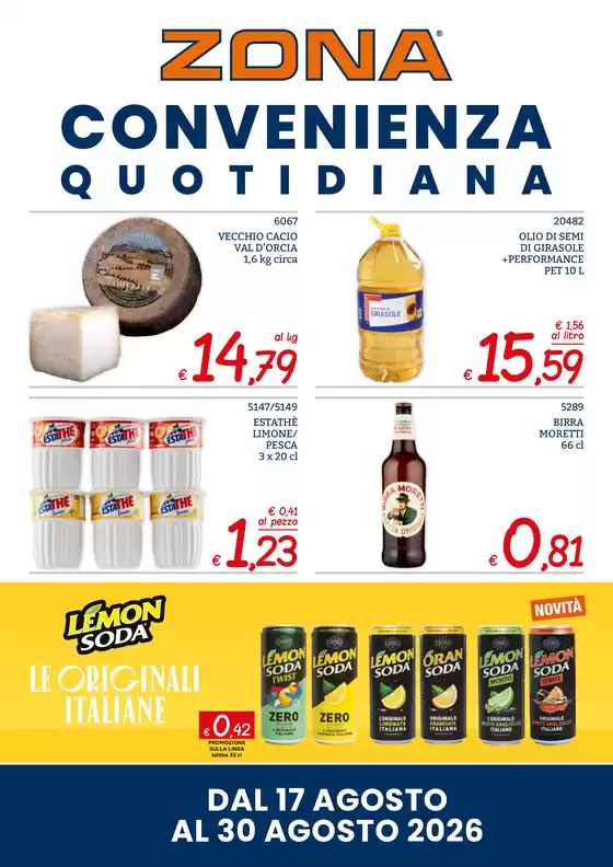 Volantino ZONA a Empoli | Convenienza quotidiana | 2026-08-17T00:00:00.000Z - 2026-08-30T00:00:00.000Z