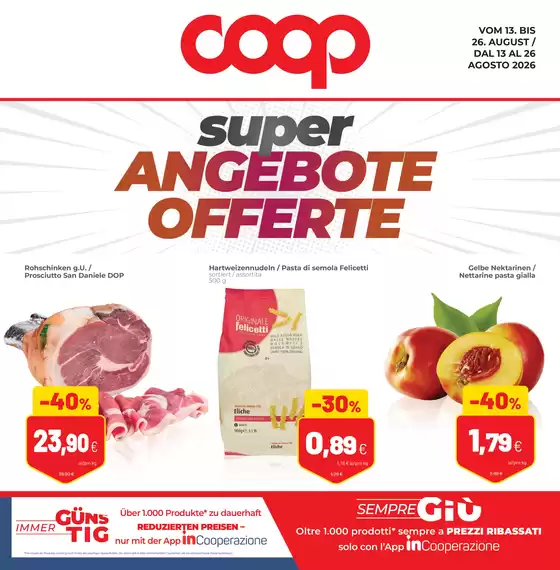 Volantino Coop a Nova Ponente | Super offerte | 2026-08-13T00:00:00.000Z - 2026-08-26T00:00:00.000Z