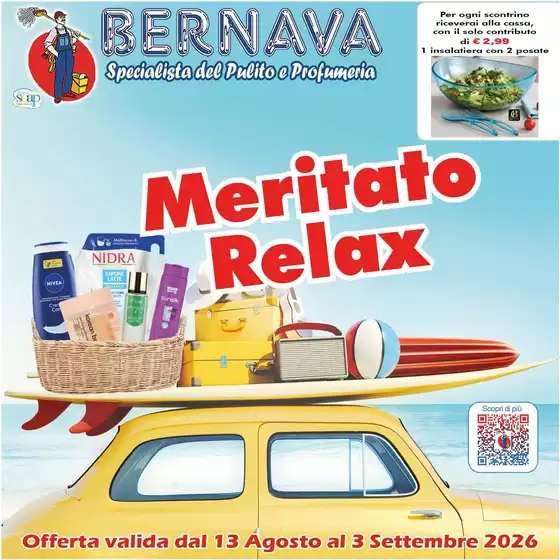 Volantino Bernava a Marsala | Meritato relax | 2026-08-13T00:00:00.000Z - 2026-09-03T00:00:00.000Z