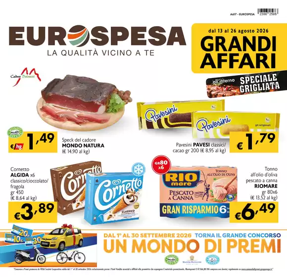 Volantino Eurospesa | Grandi affari | 2026-08-13T00:00:00.000Z - 2026-08-26T00:00:00.000Z