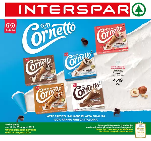 Volantino Interspar | Offerta promozionale dal 13 al 26 agosto 2026 | 2026-08-13T00:00:00.000Z - 2026-08-26T00:00:00.000Z