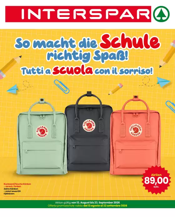 Volantino Interspar | Tutti a scuola con il sorriso! | 2026-08-13T00:00:00.000Z - 2026-09-23T00:00:00.000Z
