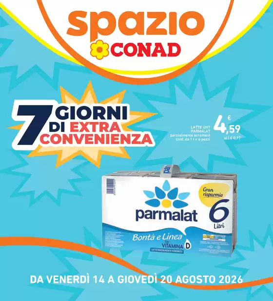 Volantino Spazio Conad a Elmas | 7 giorni di extra convenienza | 2026-08-14T00:00:00.000Z - 2026-08-20T00:00:00.000Z