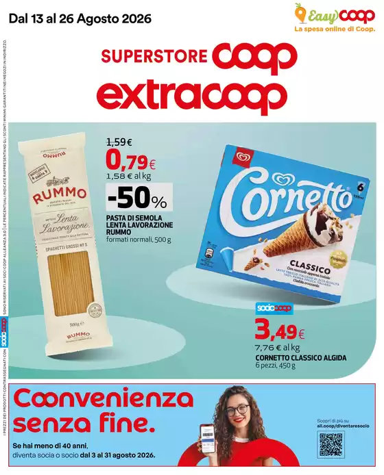 Volantino Extracoop | Convenienza senza fine | 2026-08-13T00:00:00.000Z - 2026-08-26T00:00:00.000Z