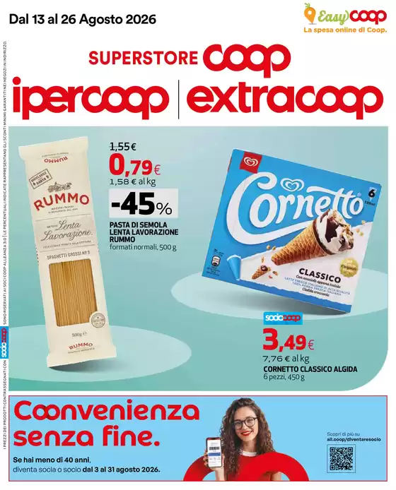Volantino Ipercoop a Castenaso | Convenienza senza fine | 2026-08-13T00:00:00.000Z - 2026-08-26T00:00:00.000Z