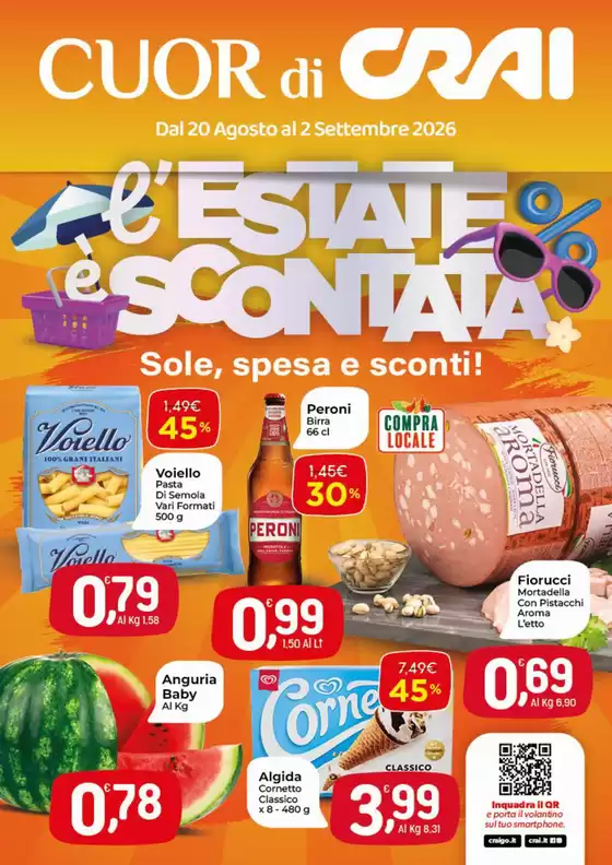 Volantino Crai a Fiumicino | L'estate e scontata | 2026-08-20T00:00:00.000Z - 2026-09-02T00:00:00.000Z