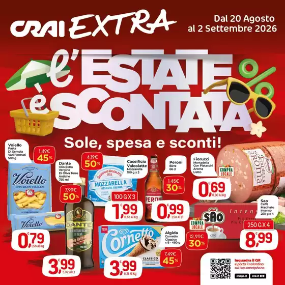 Volantino Crai a Bracciano | L'estate e scontata | 2026-08-20T00:00:00.000Z - 2026-09-02T00:00:00.000Z