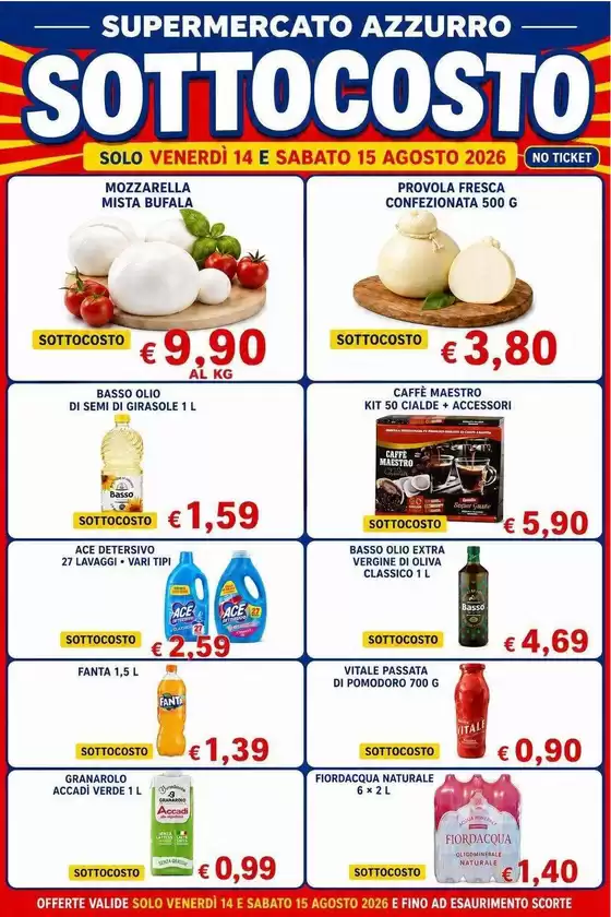 Volantino Supermercato Azzurro | Sottocosto | 2026-08-14T00:00:00.000Z - 2026-08-15T00:00:00.000Z