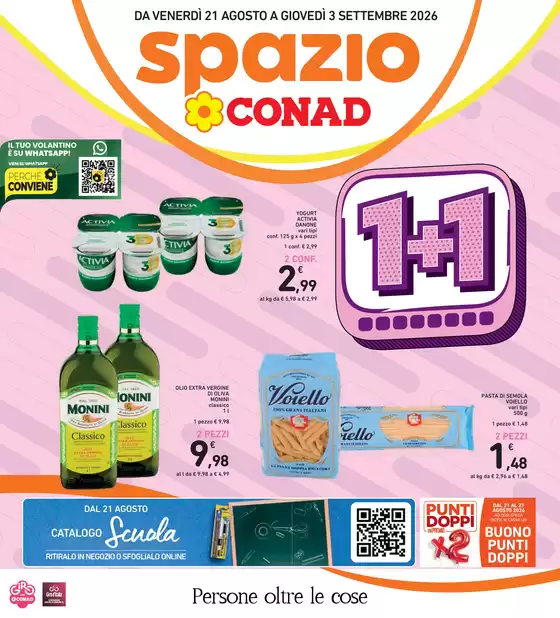 Volantino Spazio Conad a Taggia | 1+1 | 2026-08-21T00:00:00.000Z - 2026-09-03T00:00:00.000Z