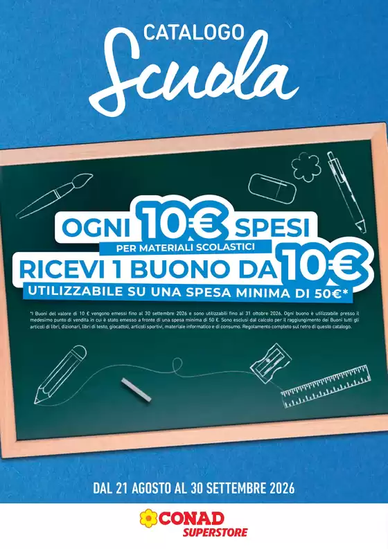 Volantino Conad Superstore a Iglesias | Catalogo Scuola | 2026-08-21T00:00:00.000Z - 2026-09-30T00:00:00.000Z