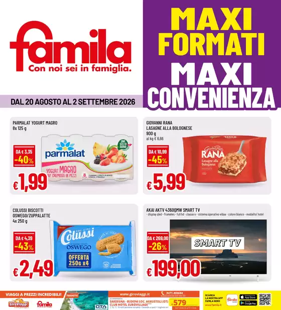 Volantino Famila | Maxi formati | 2026-08-20T00:00:00.000Z - 2026-09-02T00:00:00.000Z