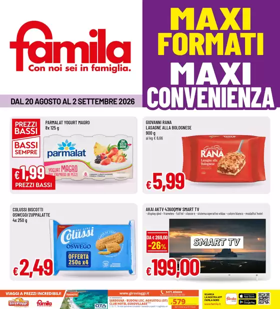 Volantino Famila a Pizzighettone | Maxi formati | 2026-08-20T00:00:00.000Z - 2026-09-02T00:00:00.000Z