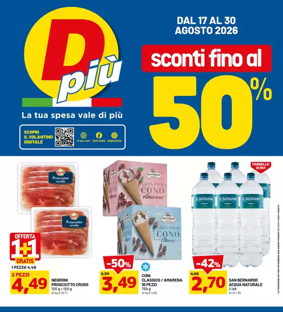 Volantino Dpiu | Sconti fino al 50% | 2026-08-17T00:00:00.000Z - 2026-08-30T00:00:00.000Z