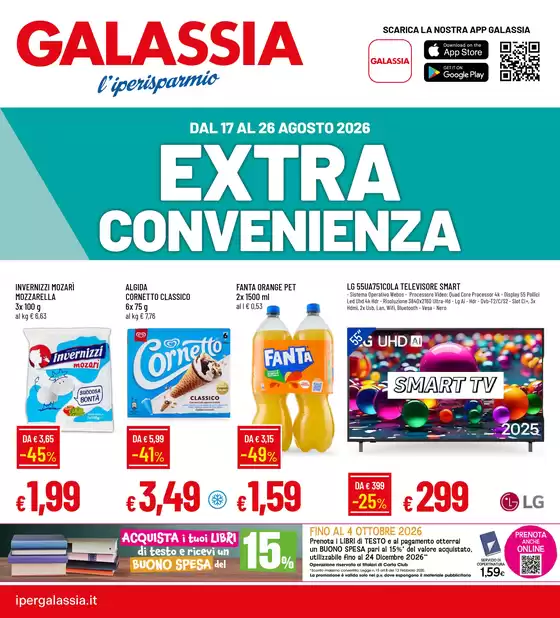 Volantino Galassia a Talla | Extra convenienza | 2026-08-17T00:00:00.000Z - 2026-08-26T00:00:00.000Z