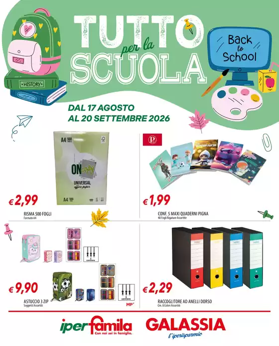 Volantino Galassia a Talla | Tutto per la scuola | 2026-08-17T00:00:00.000Z - 2026-09-20T00:00:00.000Z