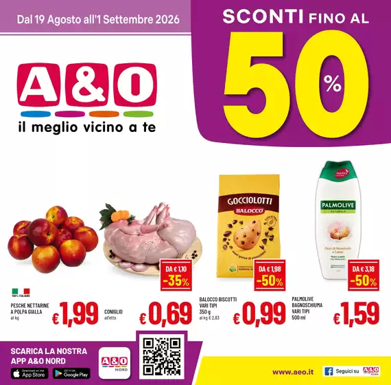 Volantino A&O | Sconti fino al 50% | 2026-08-19T00:00:00.000Z - 2026-09-01T00:00:00.000Z