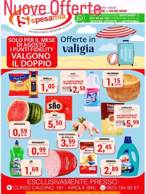 Volantino Supermercati Spesa Mia | Offerte in valigia | 2026-08-17T00:00:00.000Z - 2026-09-04T00:00:00.000Z