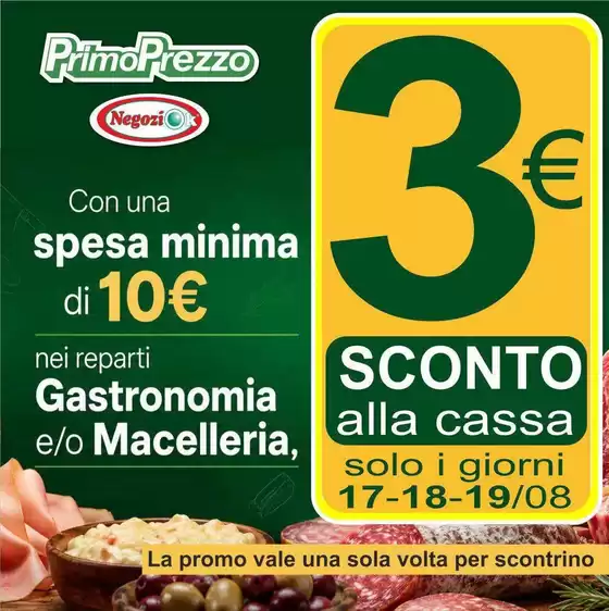 Volantino PrimoPrezzo a Sant'Antonio Abate | Sconto alla cassa | 2026-08-17T00:00:00.000Z - 2026-08-19T00:00:00.000Z