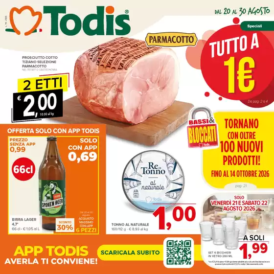 Volantino Todis a Cantalupo in Sabina | Tutto a 1 euro | 2026-08-20T00:00:00.000Z - 2026-08-30T00:00:00.000Z