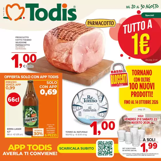Volantino Todis a Rutigliano | Tutto a 1 euro | 2026-08-20T00:00:00.000Z - 2026-08-30T00:00:00.000Z
