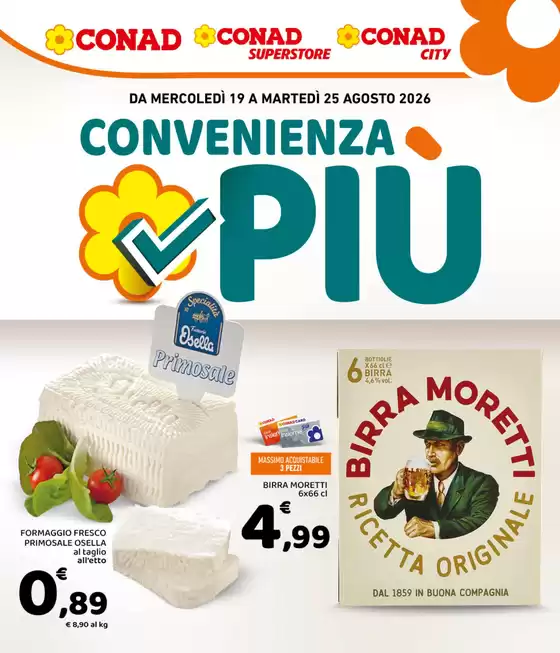 Volantino Conad City a Poggiodomo | Convenienza Più | 2026-08-19T00:00:00.000Z - 2026-08-25T00:00:00.000Z