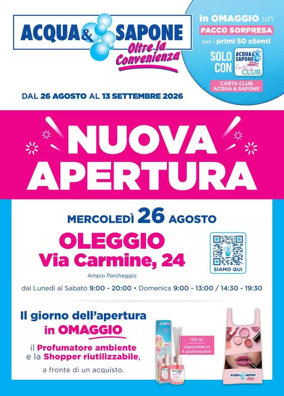 Volantino Acqua & Sapone | Nuova apertura | 2026-08-26T00:00:00.000Z - 2026-09-13T00:00:00.000Z
