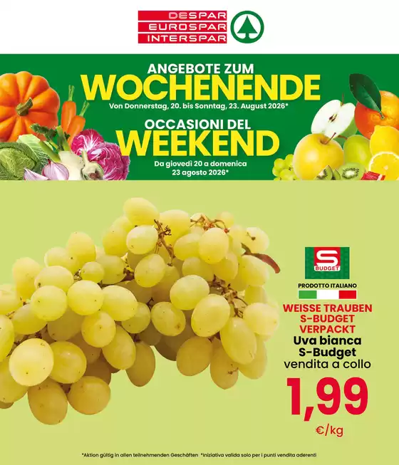 Volantino Eurospar a Bussi sul Tirino | Occasioni del weekend | 2026-08-20T00:00:00.000Z - 2026-08-23T00:00:00.000Z
