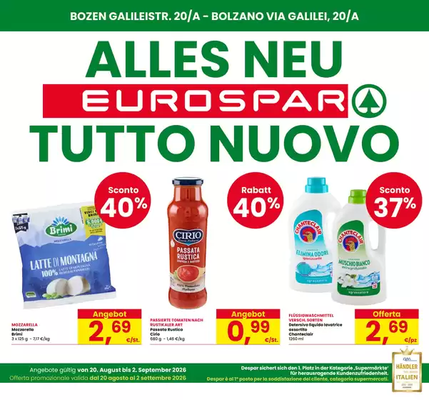 Volantino Eurospar | Tutto nuovo | 2026-08-20T00:00:00.000Z - 2026-09-02T00:00:00.000Z