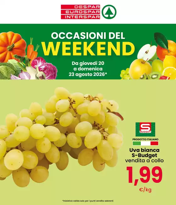 Volantino Eurospar a Tarvisio | Occasioni del weekend | 2026-08-20T00:00:00.000Z - 2026-08-23T00:00:00.000Z