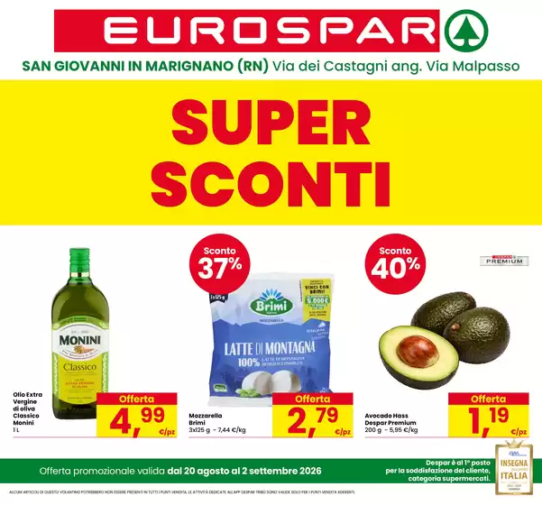 Volantino Eurospar a Apricena | SUPER SCONTI | 2026-08-20T00:00:00.000Z - 2026-09-02T00:00:00.000Z