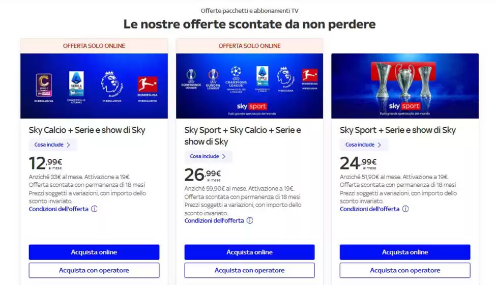 Volantino Sky | Offerta pacchetti a abbonamenti TV | 2026-08-17T00:00:00.000Z - 2026-08-31T00:00:00.000Z