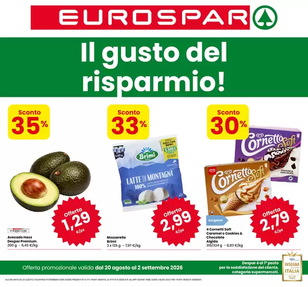 Volantino Despar a Novafeltria | Il gusto del risparmio! | 2026-08-20T00:00:00.000Z - 2026-09-02T00:00:00.000Z