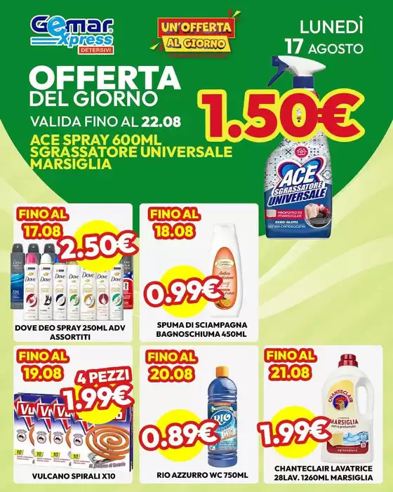 Volantino Gemar Detersivi | Grande offerta per tutti i clienti | 2026-08-17T00:00:00.000Z - 2026-08-22T00:00:00.000Z