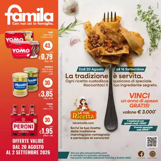 Volantino Famila | Dal 20 agosto al 2 settembre | 2026-08-20T00:00:00.000Z - 2026-09-02T00:00:00.000Z