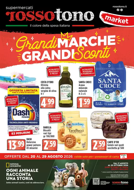 Volantino Supermercati Rossotono Market a Bari | Grandi marche Grandi sconti | 2026-08-20T00:00:00.000Z - 2026-08-29T00:00:00.000Z