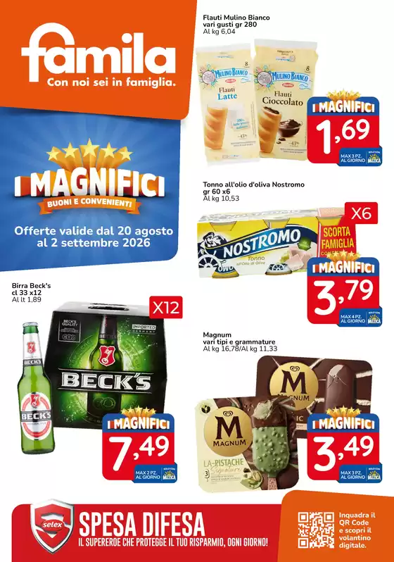 Volantino Famila Superstore a Messina | I Magnifici | 2026-08-20T00:00:00.000Z - 2026-09-02T00:00:00.000Z