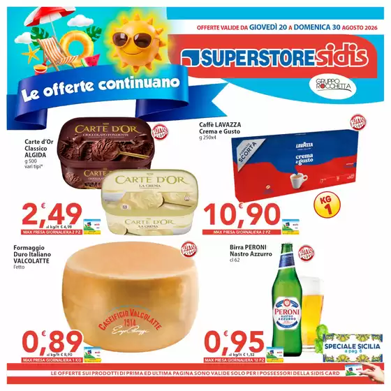 Volantino Sidis | Le offerte continuano | 2026-08-20T00:00:00.000Z - 2026-08-30T00:00:00.000Z
