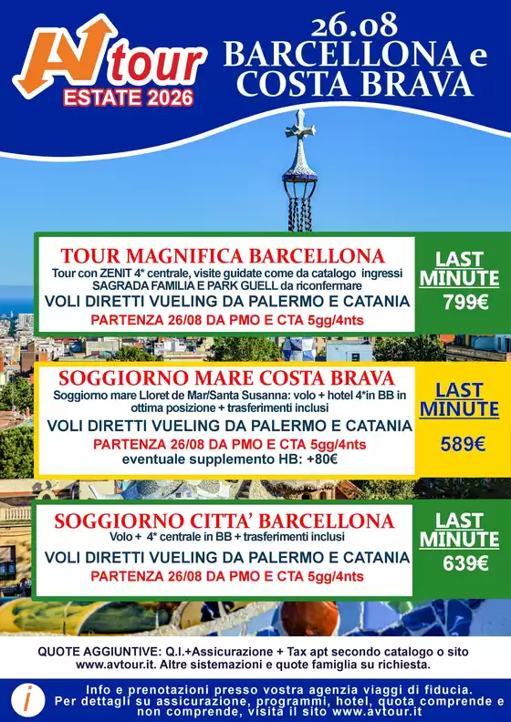 Volantino Av Tour a Lucignano | PROMO BARCELLONA E COSTA BRAVA 3 | 2026-08-26T00:00:00.000Z - 2026-08-26T00:00:00.000Z