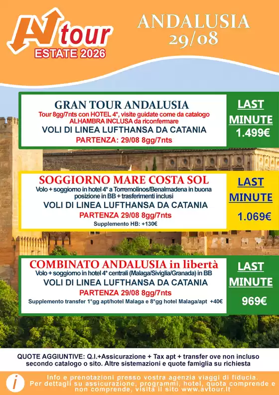 Volantino Av Tour a Lucignano | PROMO ANDALUSIA | 2026-08-19T00:00:00.000Z - 2026-08-29T00:00:00.000Z