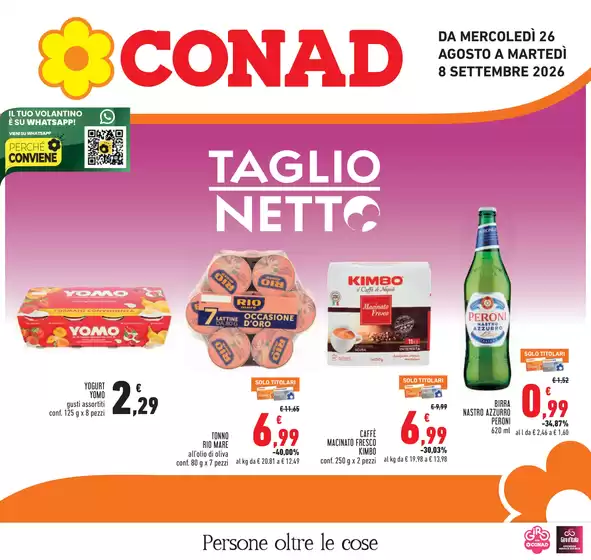 Volantino Conad a Marcellina | TAGLIO NETTO CONAD LAZIO | 2026-08-26T00:00:00.000Z - 2026-09-08T00:00:00.000Z
