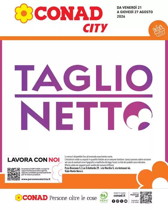 Volantino Conad City a Sovico | TAGLIO NETTO | 2026-08-21T00:00:00.000Z - 2026-08-27T00:00:00.000Z