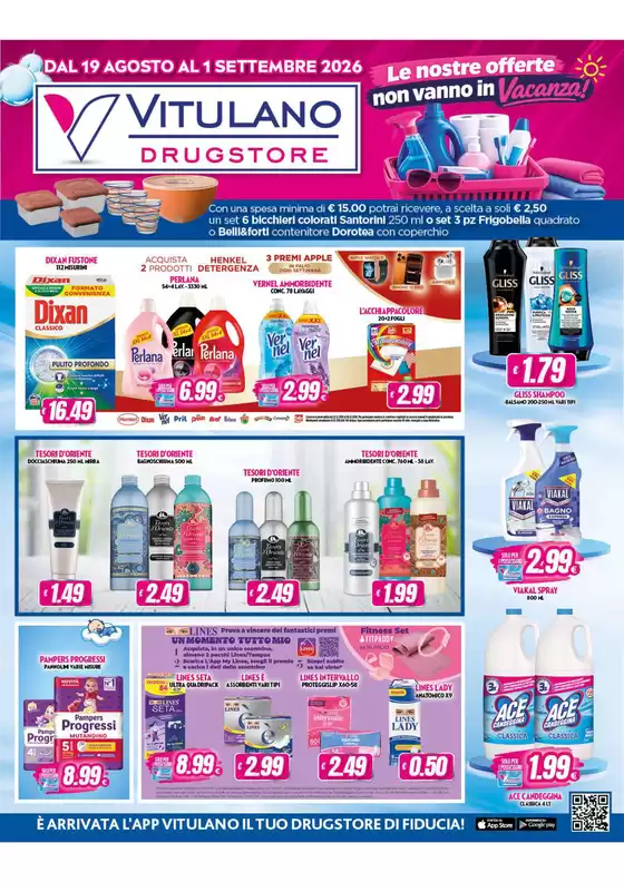 Volantino Vitulano Drugstore | Le nostre offerte non vanno in vacanza! | 2026-08-19T00:00:00.000Z - 2026-09-01T00:00:00.000Z