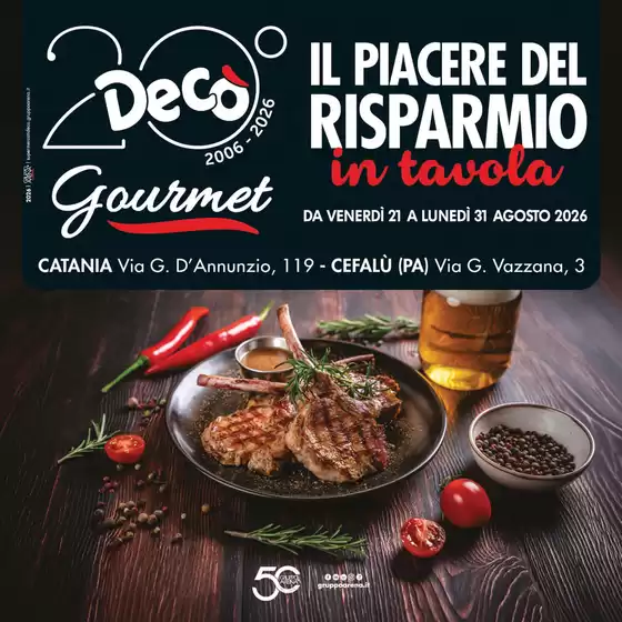 Volantino Decò a Ostuni | Il piacere del risparmio in tavola | 2026-08-21T00:00:00.000Z - 2026-08-31T00:00:00.000Z