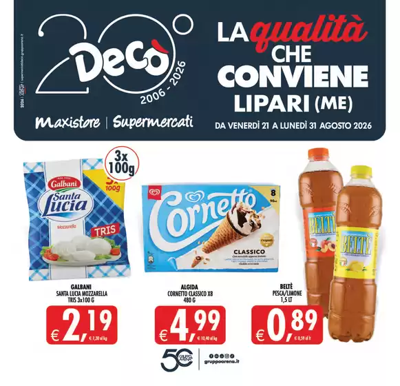 Volantino Decò a Ostuni | La qualita che conviene | 2026-08-21T00:00:00.000Z - 2026-08-31T00:00:00.000Z