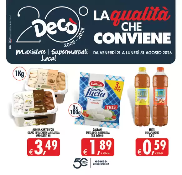 Volantino Decò a Scicli | La qualita che conviene | 2026-08-21T00:00:00.000Z - 2026-08-31T00:00:00.000Z