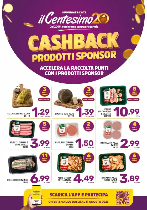 Volantino Il Centesimo a Zelarino | Cashback | 2026-08-21T00:00:00.000Z - 2026-08-31T00:00:00.000Z