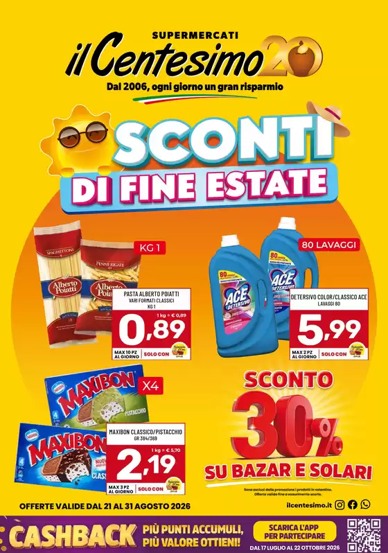 Volantino Il Centesimo a Zelarino | Sconti di fine estate | 2026-08-21T00:00:00.000Z - 2026-08-31T00:00:00.000Z