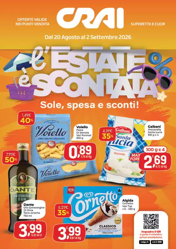 Volantino Crai a Macerata Feltria | L'estate e scontata | 2026-08-20T00:00:00.000Z - 2026-09-02T00:00:00.000Z