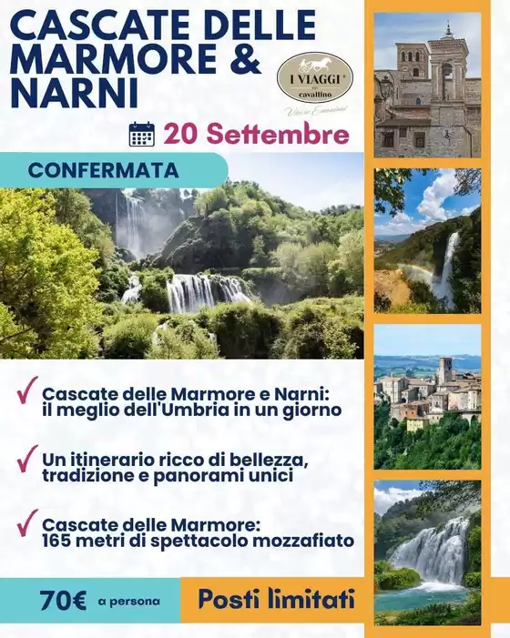 Volantino I viaggi del cavallino a Gardone Riviera | Cascate delle marmore & NARNI | 2026-09-20T00:00:00.000Z - 2026-09-20T00:00:00.000Z