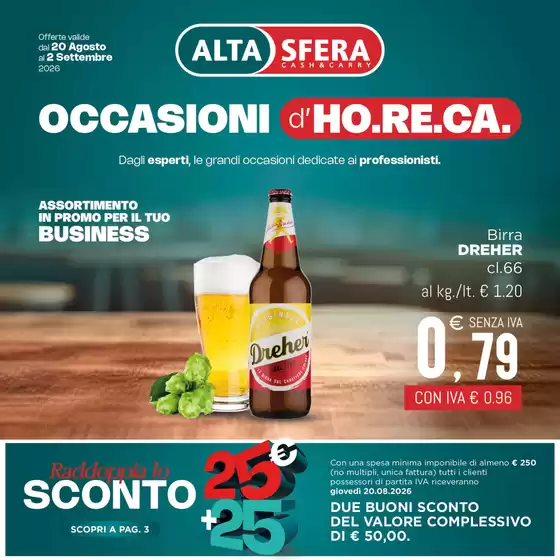 Volantino Altasfera | Occasioni d'HO.RE.CA. | 2026-08-20T00:00:00.000Z - 2026-09-02T00:00:00.000Z